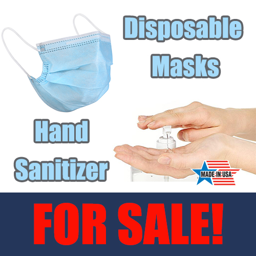 Hand Sanitizer & Disposable Masks For Sale!